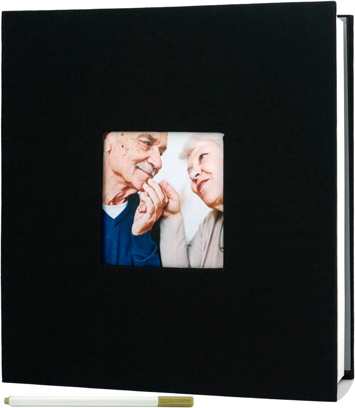 Álbum de fotos autoadhesivo con ventana de visualización de imágenes, álbum de recortes de bricolaje para imagen de 4 x 6, 5 x 7, 8 x 10, 40 páginas