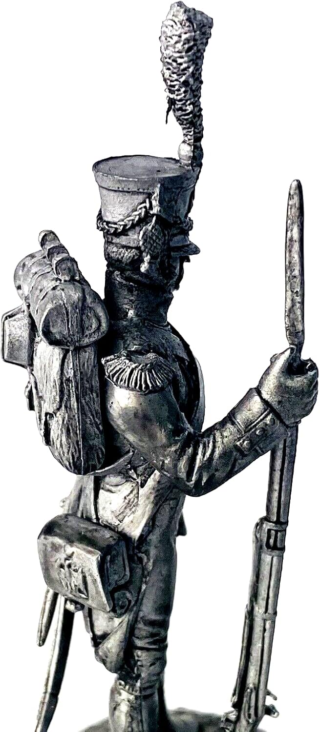 Francia Infantryman in Ranks with Gun 1812 Año 132 Escala 132 Figura de estaño sin pintar Guerras Napoleónicas Hecho a Mano Coleccionable Miniatura