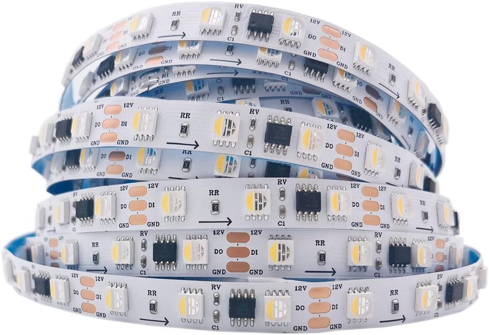 Tira de luz LED TM1814 DC12V 24V 4 en 1 píxeles SK6812 RGBW direccionables RGBWW RGBW 5050 3 pines LED luces IP30 65 67 (RGB+blanco cálido (TM1814