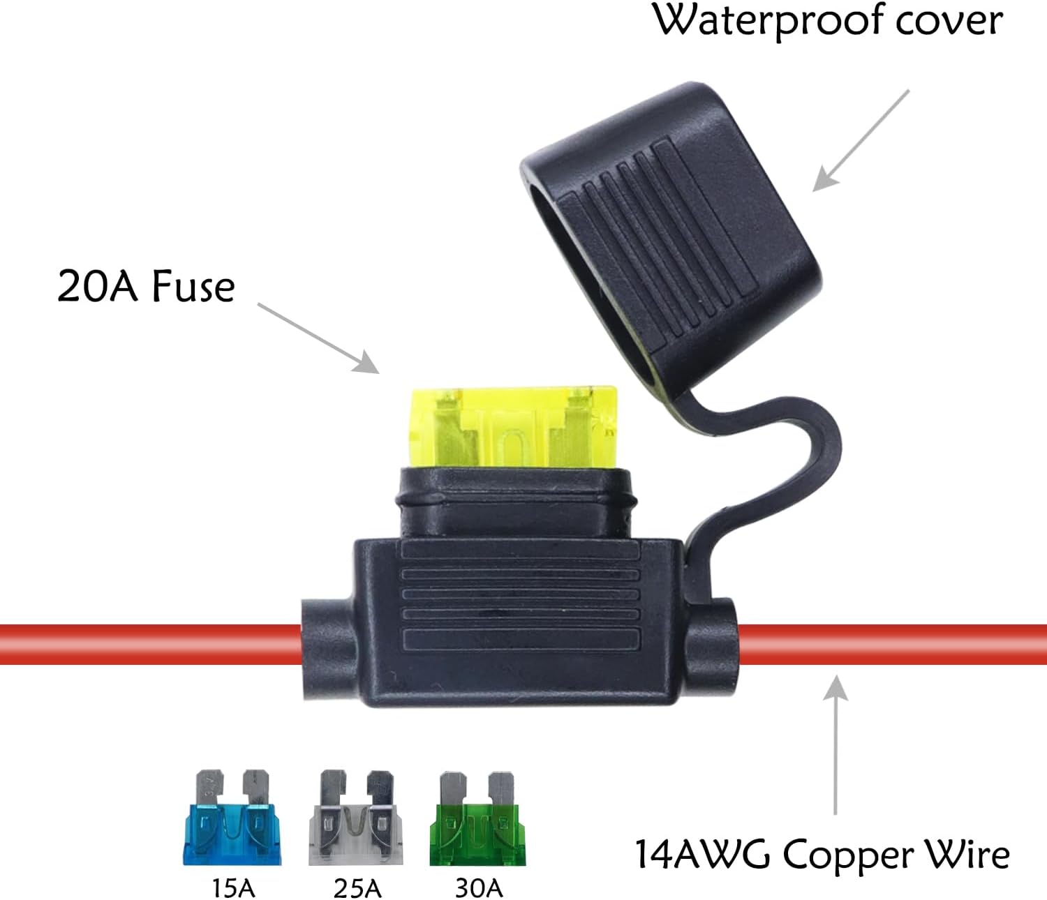 RIIEYOCA Cable de extensión de cocodrilo de cocodrilo de batería de 14 AWG a conector solar, adaptador solar a clips de cocodrilo, cable de carga