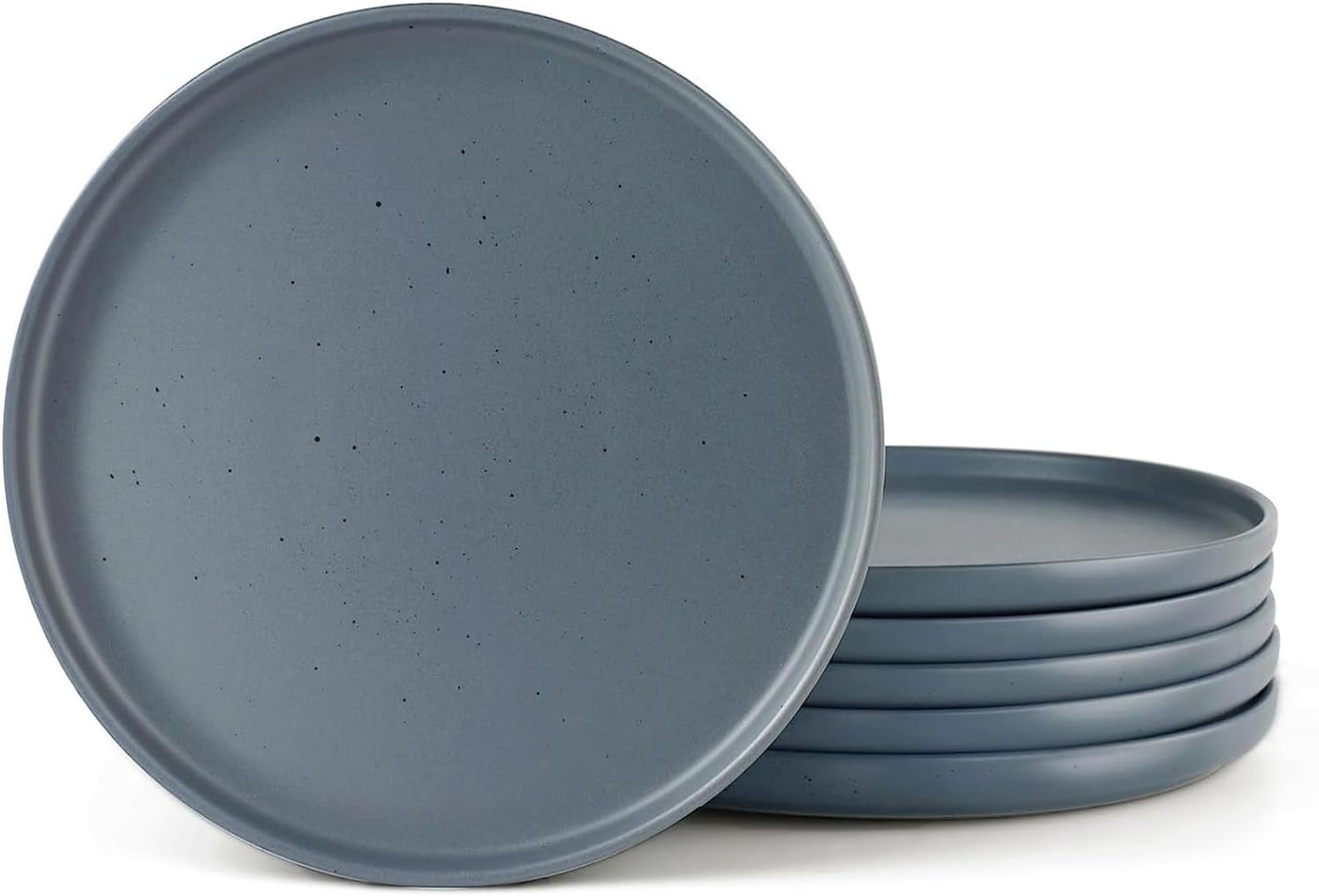 famiware Dawn – Juego de 6 platos de ensalada moteados de cerámica de 7.5 pulgadas, platos rústicos modernos de cocina, aptos para lavavajillas y
