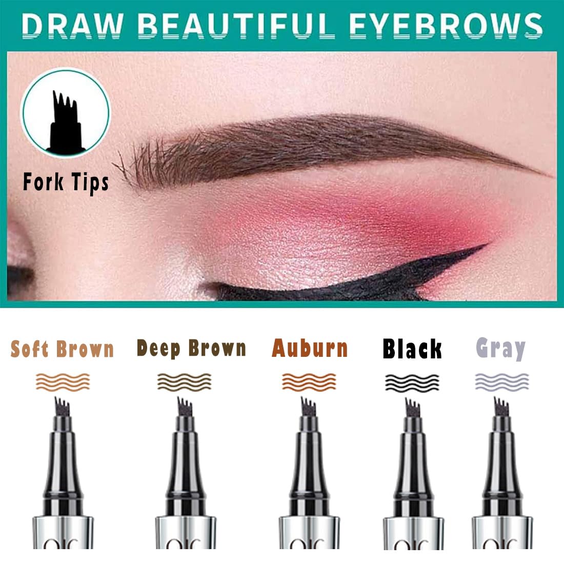 Lápiz de tinte para cejas con trazos similares al cabello, Mimics – Marcador de microrelleno líquido de cejas natural, maquillaje de ojos por
