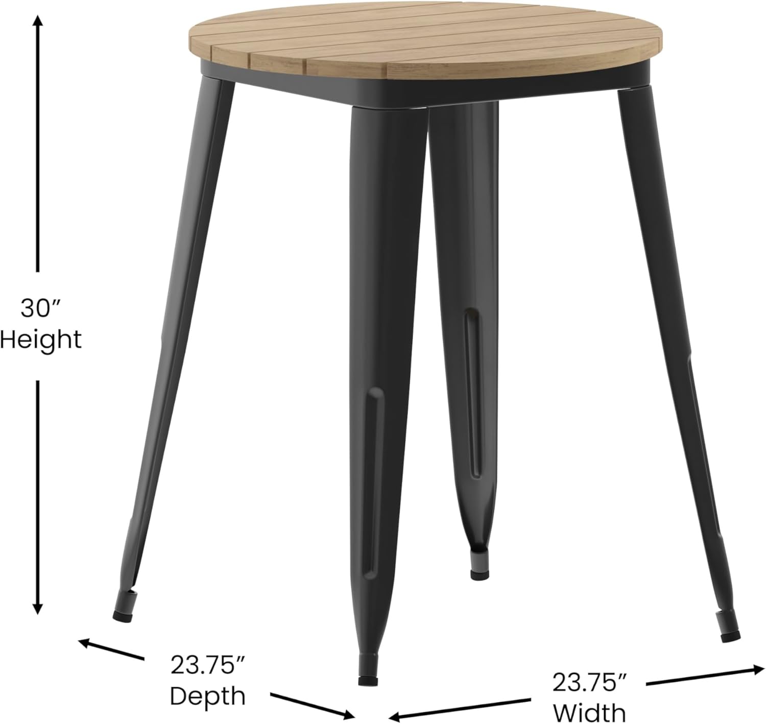 Merrick Lane Dryden – Mesa de comedor con altura de barra para exteriores, parte superior de poliresina para todo tipo de clima con base de acero,
