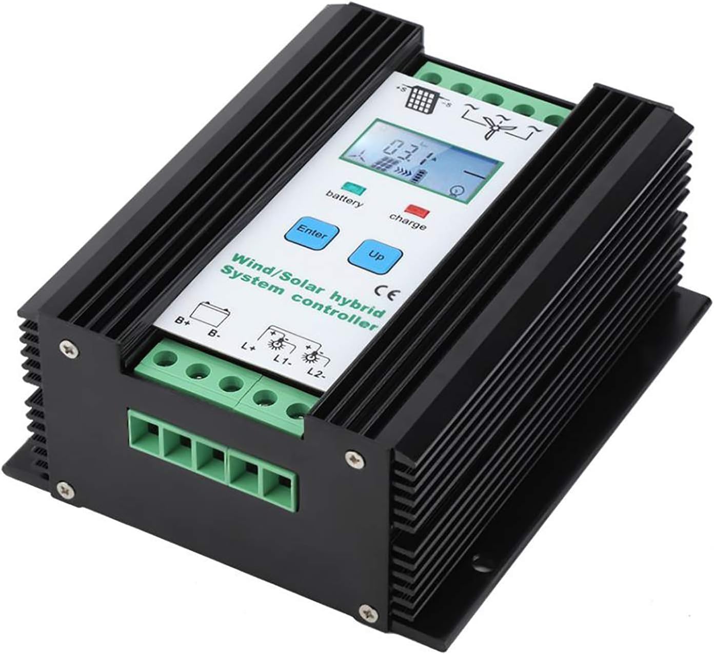 CHRISK Controlador híbrido solar eólico de 9000 W PWM eólico controlador híbrido de energía solar controlador digital inteligente regulador de carga