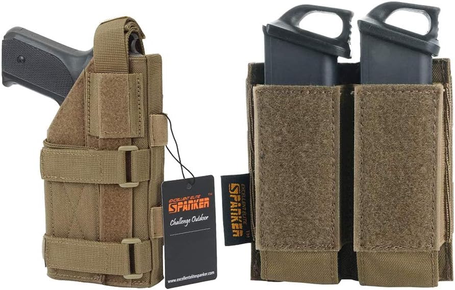 EXCELLENT ELITE SPANKER Pistola universal ajustable táctica abierta superior doble pistola Mag bolsa