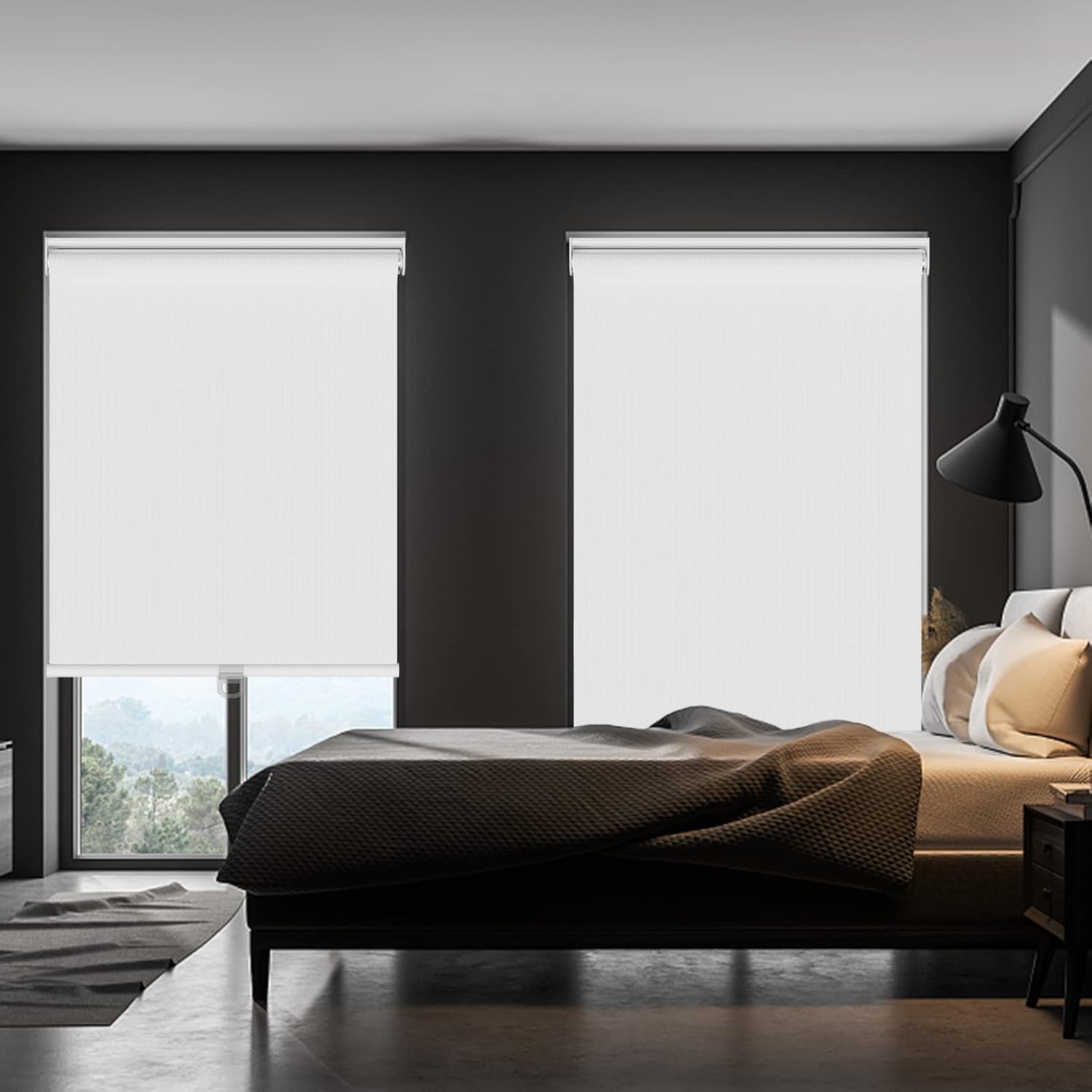 Persianas opacas para ventanas, persianas con aislamiento térmico y anti-rayos ultravioleta, 100 % opacas, para ventanas interiores del hogar, sala