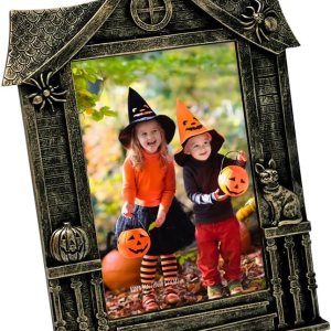 Isaac Jacobs – Marco de fotos en forma de casa encantada de 4 x 6 pulgadas, para mesa de fotos y pared, exhibición colgante y decoración del hogar Isaac Jacobs – Marco de fotos en forma de casa encantada de 4 x 6 pulgadas, para mesa de fotos y pared, exhibición colgante y decoración del hogar