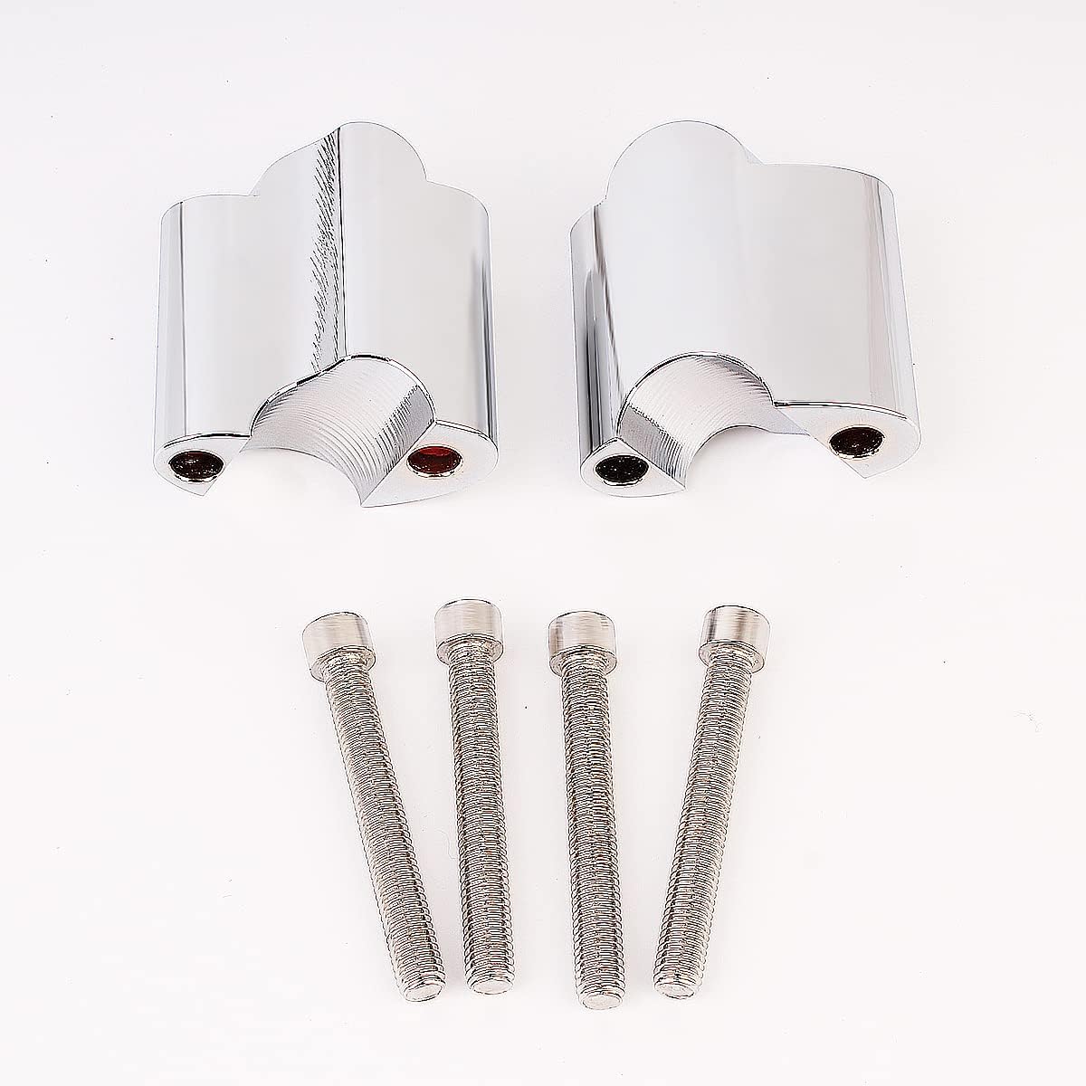 Extensión de montaje en manillar de 1 pulgada cromada con abrazadera elevadora para manillar de 1.969 in de altura compatible con Harley Sportster