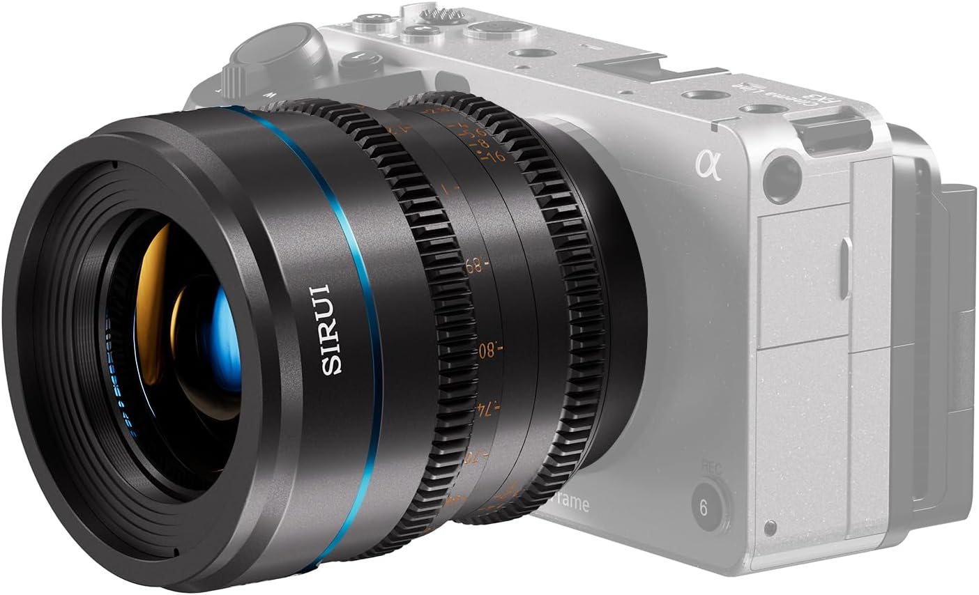 SIRUI Night Walker – Lente Cine T1.2 de 1.378 in, lente de enfoque manual de gran apertura (MS35X-G, montaje X, gris metálico)