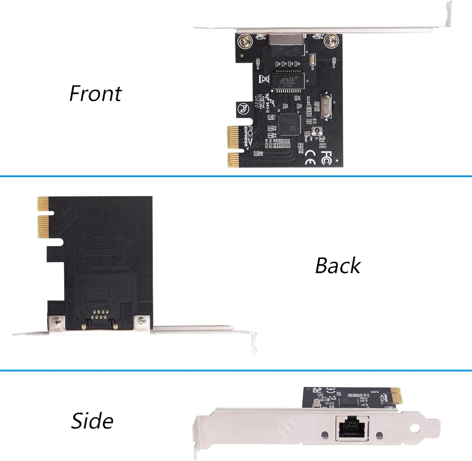 GINTOOYUN Gigabit Ethernet PCI Express, 1 puerto PCIE Gigabit Nic PCI-E tarjeta de red 101001000Mbps RJ45 VLAN adaptador convertidor