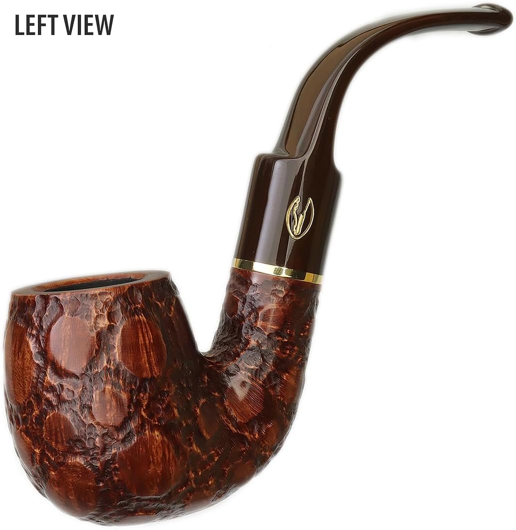 Alligator Savinelli Pipe – Pipa de tabaco de brezo, pipa artesanal italiana, pipa de tabaco hecha a mano, pequeñas pipas de tabaco de madera ligeras
