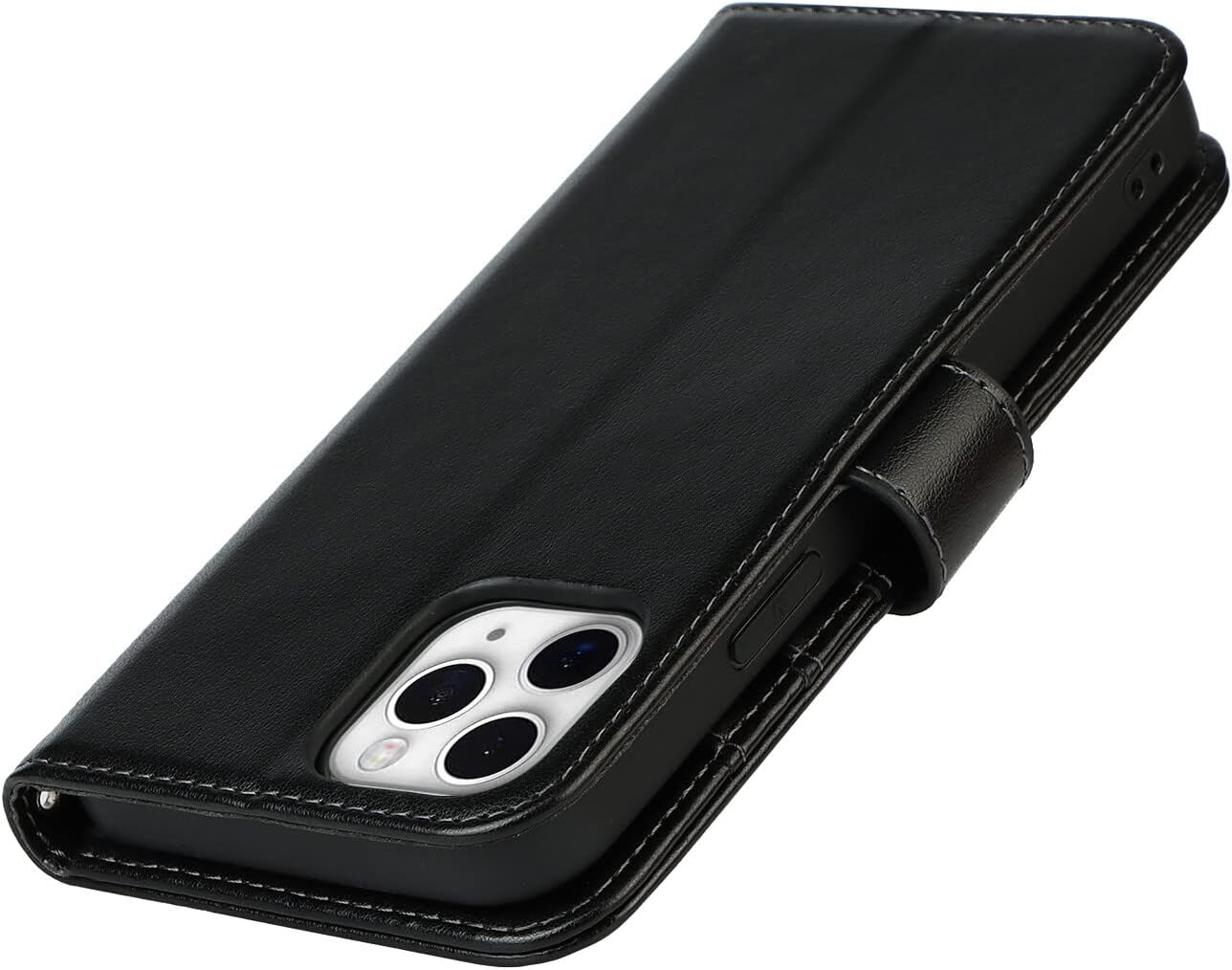 SunYoo Funda magnética de cuero con estampado de flores para iPhone 11 Pro (5.8 pulgadas), color negro
