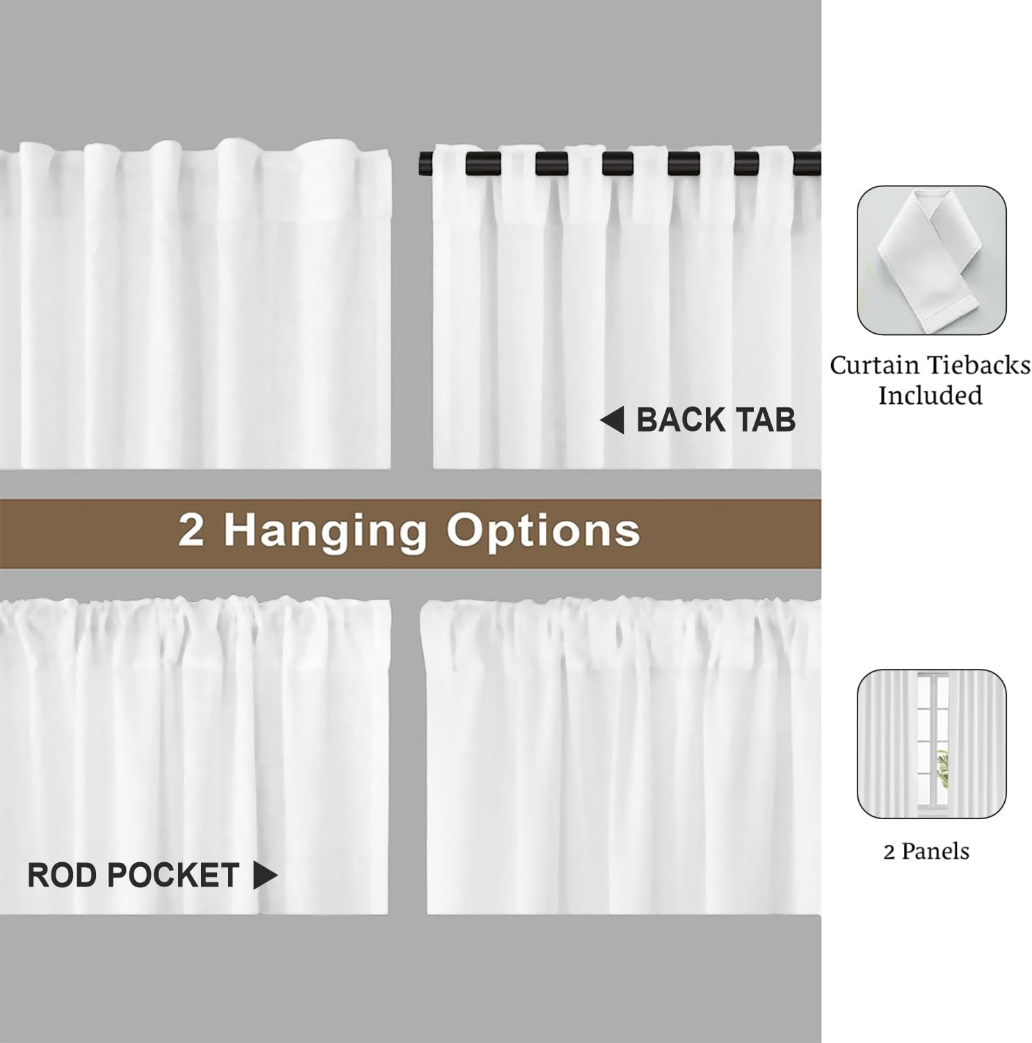 Magic Drapes Cortinas semiopacas con aislamiento térmico para oscurecer la habitación, paneles de tratamiento de ventanas para sala de estar,