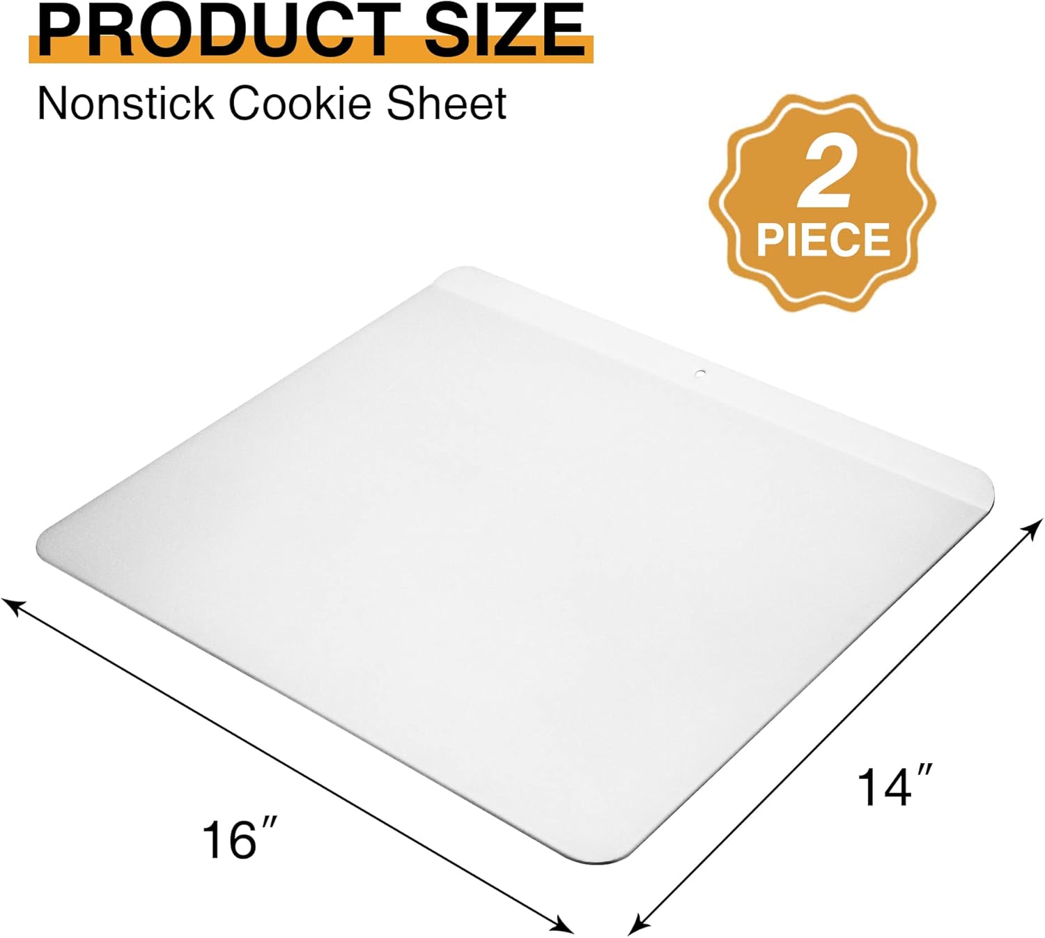 HONGBAKE 2 piezas de bandeja plana grande para galletas sin bordes, bandeja para hornear aislada antiadherente, bandejas de horno comercial para