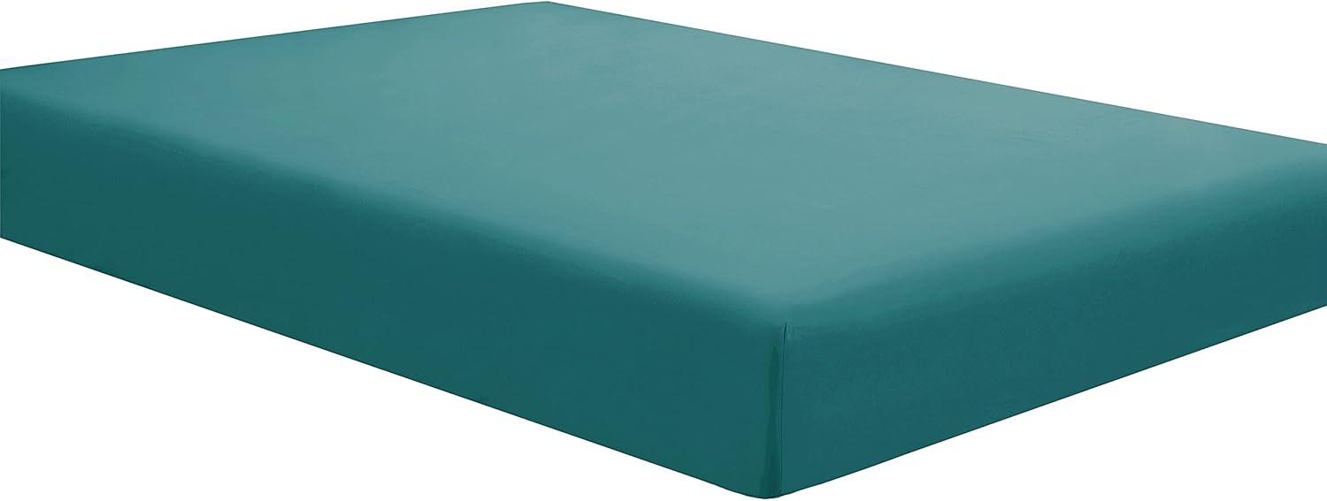 Sfoothome Sábana bajera individual XL, verde azulado, microfibra aterciopelada cepillada, bolsillo profundo, transpirable, extrasuave, cómoda,
