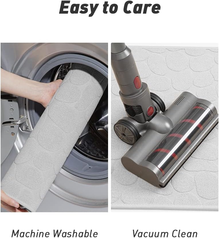 COCOER Tapete de baño antideslizante, súper absorbente, lavable, para baño con parte trasera de goma, tapetes de baño finos para debajo de la