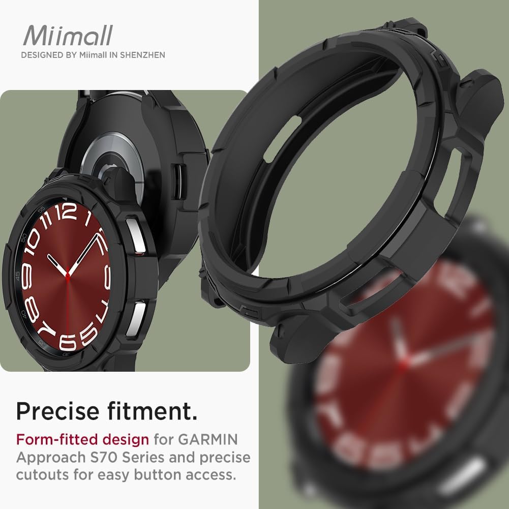 Miimall Funda compatible con Samsung Galaxy Watch 6 Classic de 1.73 pulgadas, carcasa protectora militar de TPU + anillo para Galaxy Watch Classic 6