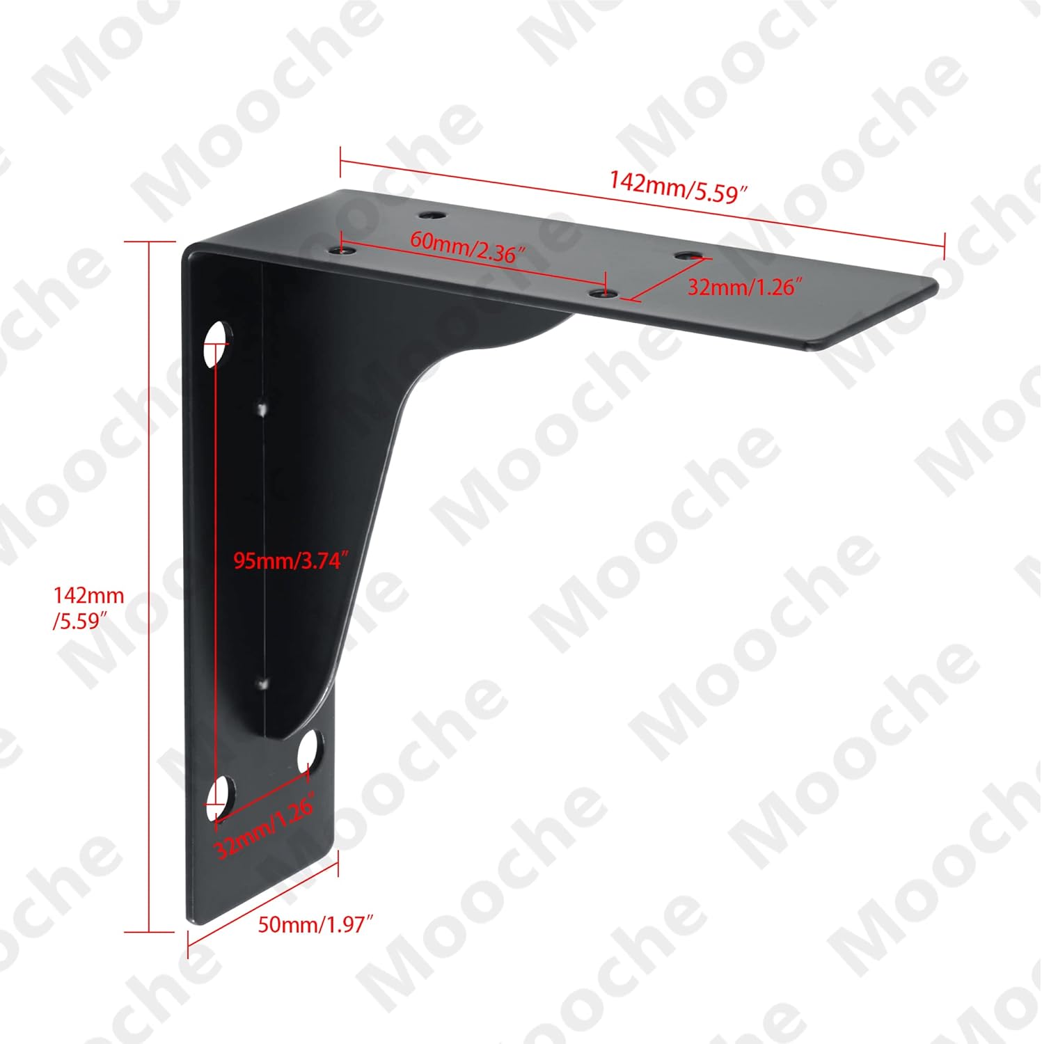 Mooche JZX22106B-2P – Soporte de estante flotante industrial, 2 piezas, carga máxima, 300 libras, soporte de estante de metal montado en la pared,