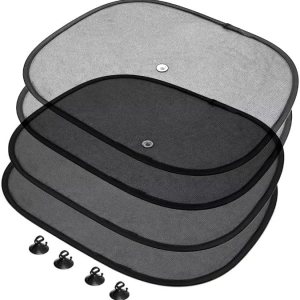 Parasol para ventana de automóvil para bebé, paquete de 4 parasoles automotrices para ventanas laterales, bloqueador y protector UV, fácil Parasol para ventana de automóvil para bebé, paquete de 4 parasoles automotrices para ventanas laterales, bloqueador y protector UV, fácil