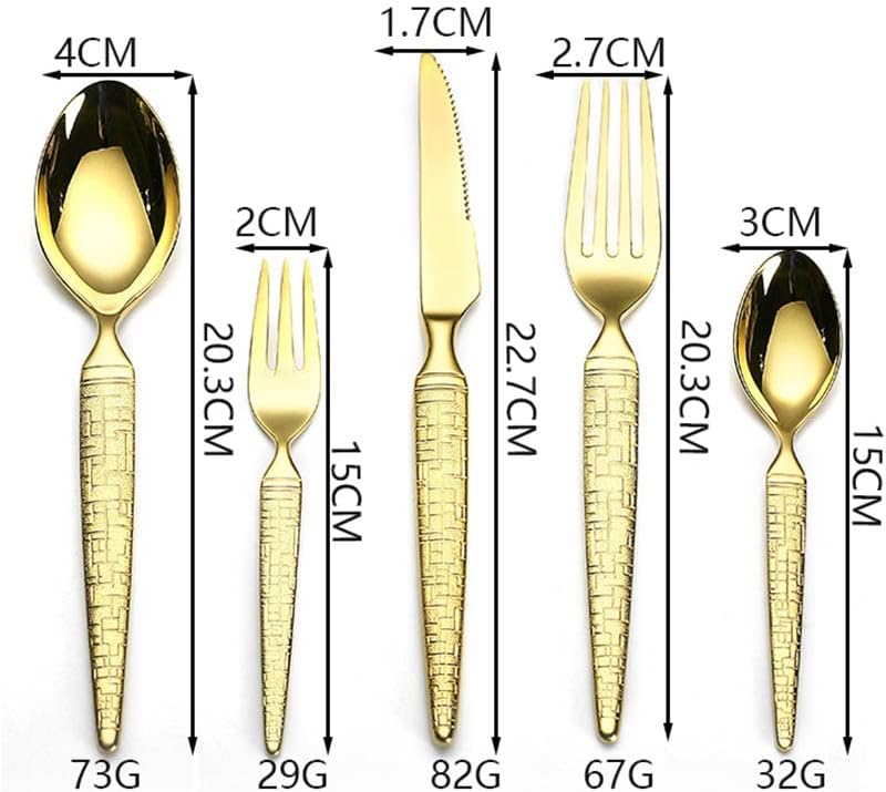 Thomaso Juego de cubiertos chapados en oro de 60 piezas para 12, exquisito juego de cubiertos de acero inoxidable 1810, juego de cucharas y
