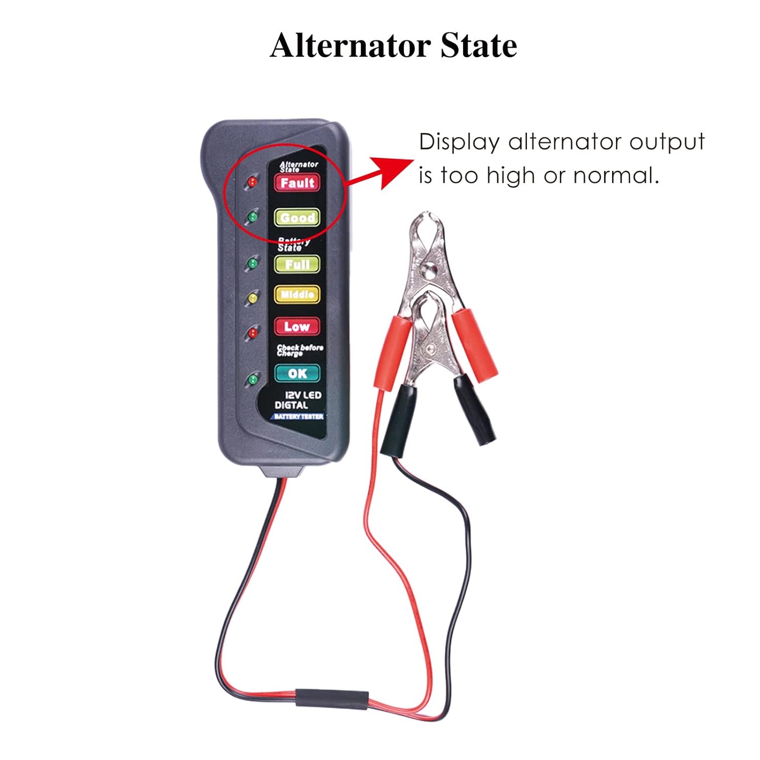 NInE-ROnG Probador de batería Indicador de capacidad de batería Trabajo 6 indicadores para Rv Carrito de Golf Cortacésped Bicicleta Eléctrica