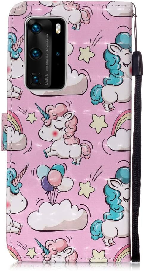 Huawei P40 Pro Wallet Case for Women Men,with Kickstand3 Credit Card Slots Magnetic Closure Pattern Design PU Leather Flip Phone Cases Cover for