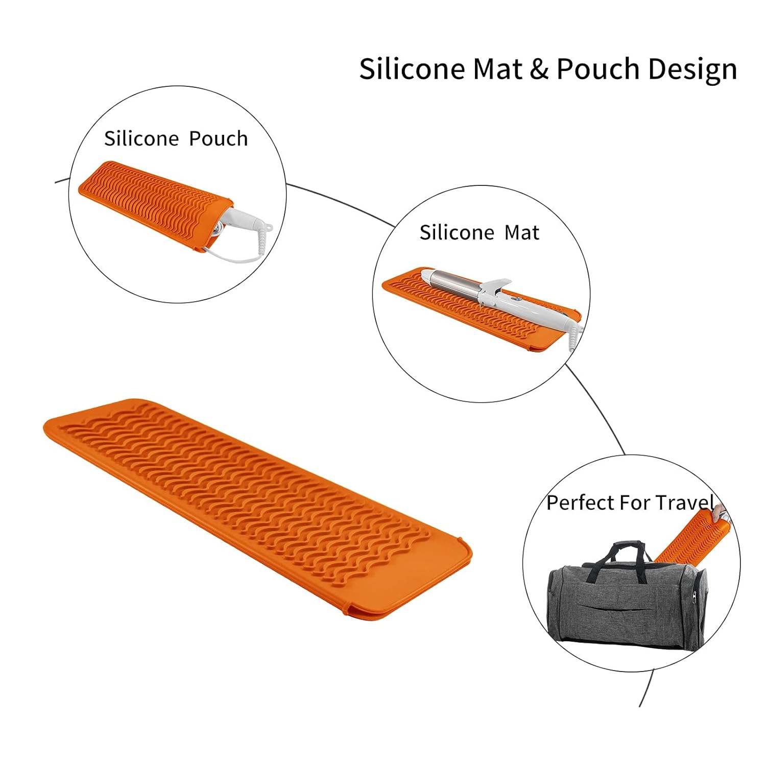 Alfombrilla de silicona resistente al calor para alisadora de pelo, plancha de prensado, rizador de pelo, varita para rizar, plancha plana, plancha