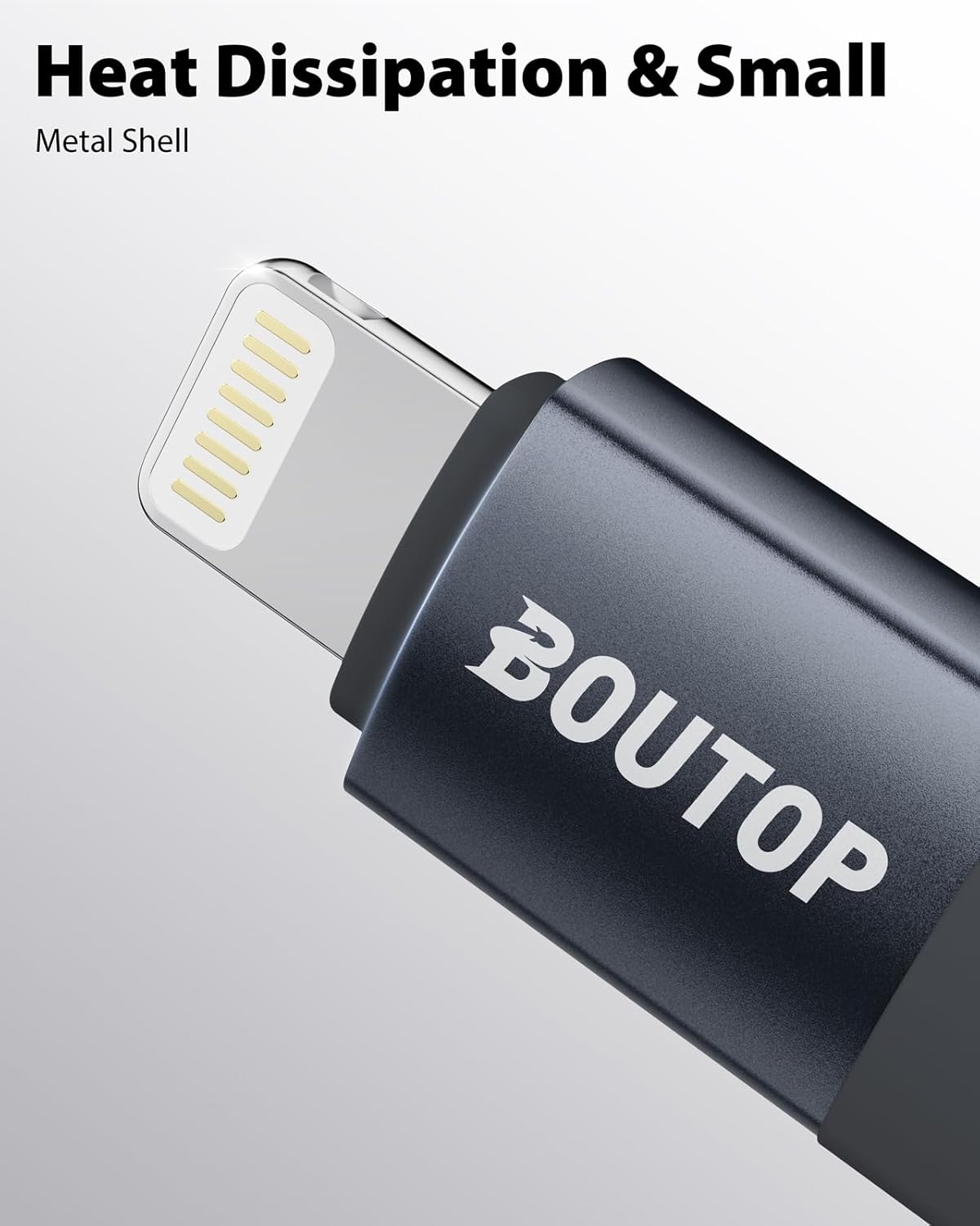 Certificado MFi Adaptador USB C a Lightning, adaptador tipo C a Lightning, compatible con carga rápida PD de 36 W, compatible con iPhone, iPad, gris