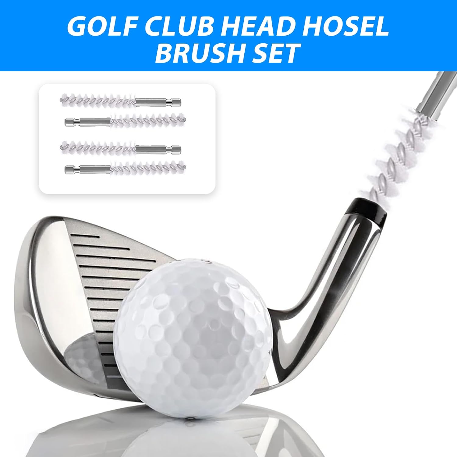 Cepillo de cabeza de palo de golf de 4 piezas, herramienta de limpieza de cepillo de alambre para palos de golf, perfecto para casquillos y ejes,