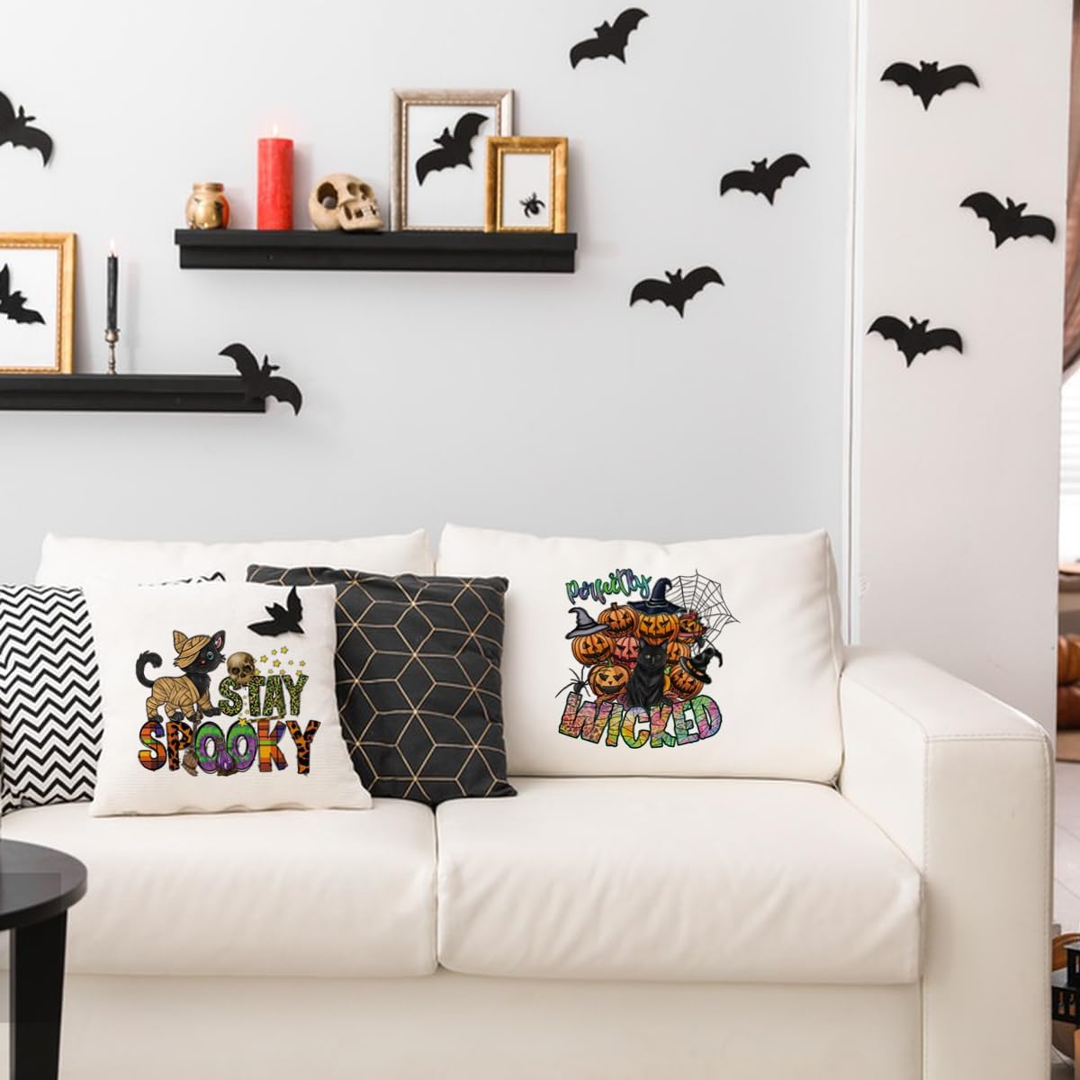 6 parches termoadhesivos de Halloween para ropa, camisetas, telaraña, calabaza, murciélagos, diseños de transferencia de calor, calcomanías de