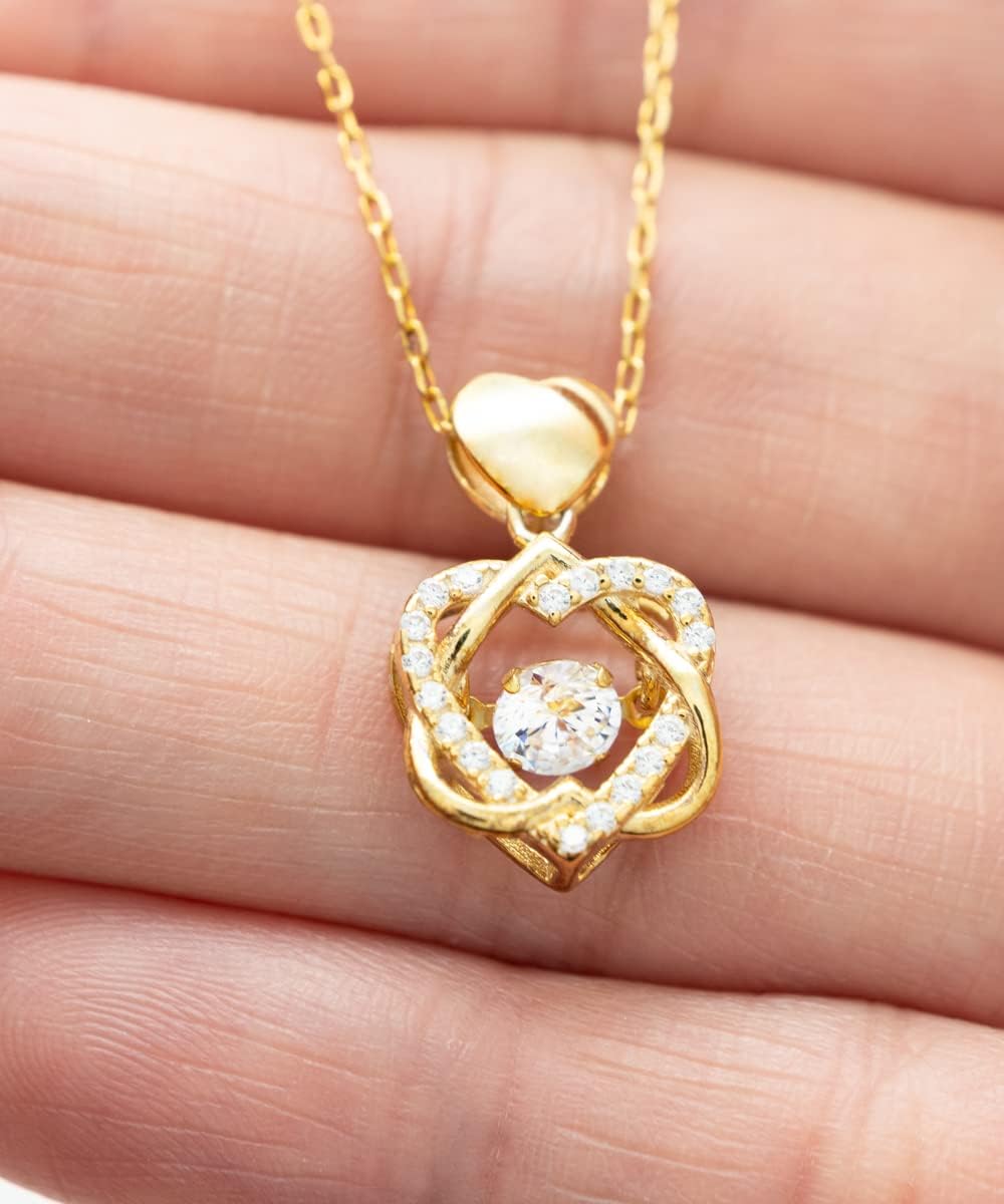 Cadena de oro para esposa con mensaje personalizado, regalo de aniversario de boda o Navidad, pendiente para mujer