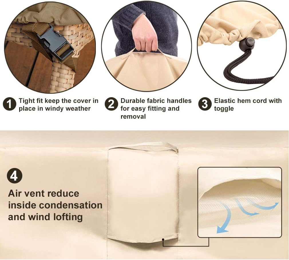 FDW Fundas para muebles de patio al aire libre, juegos de sillas de mesa de patio, funda para parrilla de barbacoa, funda para parrilla de gas, 600