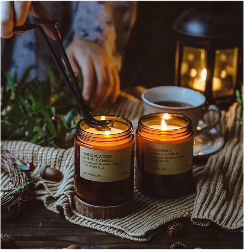Paquete de 12 tarros de velas de 8 onzas con tapas, tarros de vela de vidrio para hacer velas y manualidades, latas vacías para velas, material de