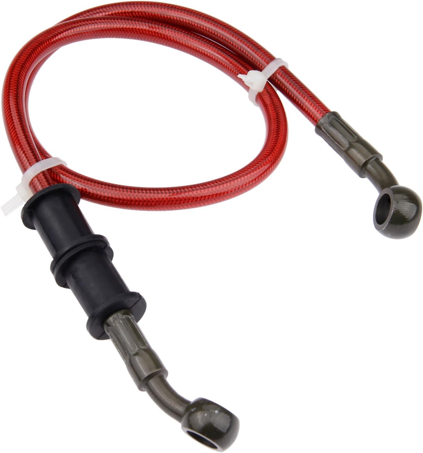 Mtsooning – Manguera de aceite para embrague, freno, de acero trenzado, para motocicleta, tubo, 1 unidad., 60cm, Rojo