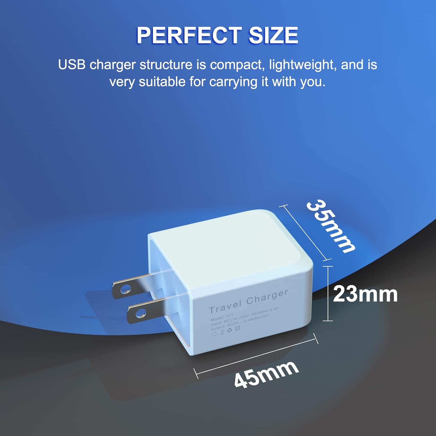 Paquete de 6 cargadores de pared USB, iGENJUN 2.4A de doble puerto USB, adaptador de corriente, bloque de enchufe para iPhone 15141312ProPro