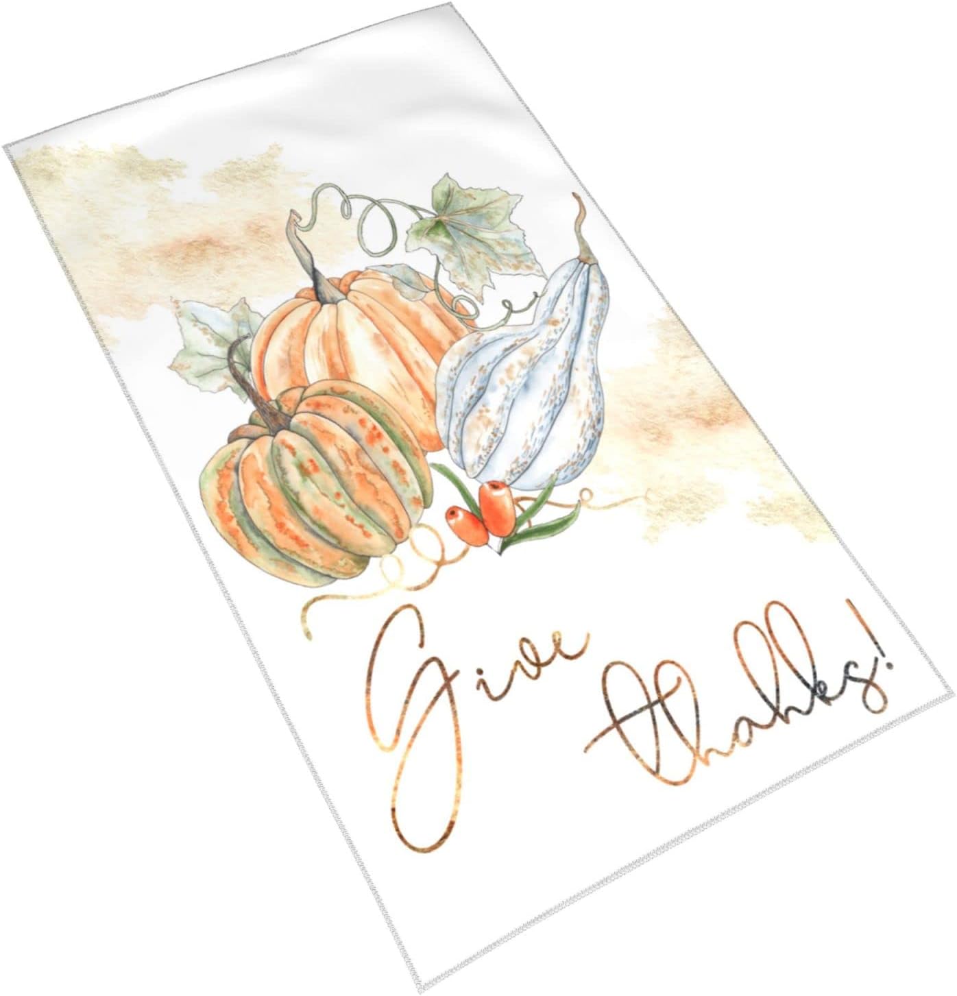 Toalla de mano con diseño de calabaza, casa de campo, Acción de Gracias, toalla de baño, 27.5 x 15.7 pulgadas, microfibra de secado rápido, suave,