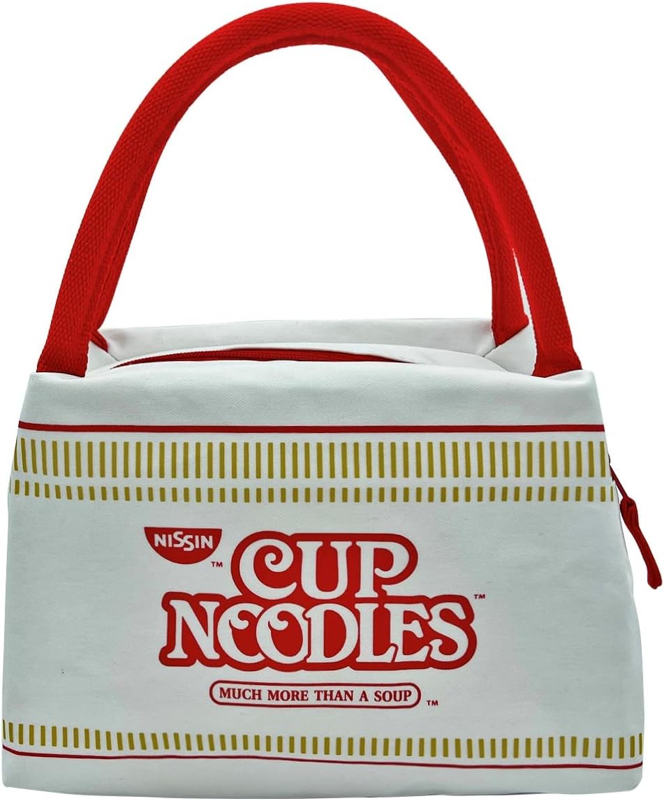 Nissin Cup Noodles Cup Noodles – Lonchera aislada, color blanco, Blanco, Cup Noodles Bolsa de almuerzo aislada