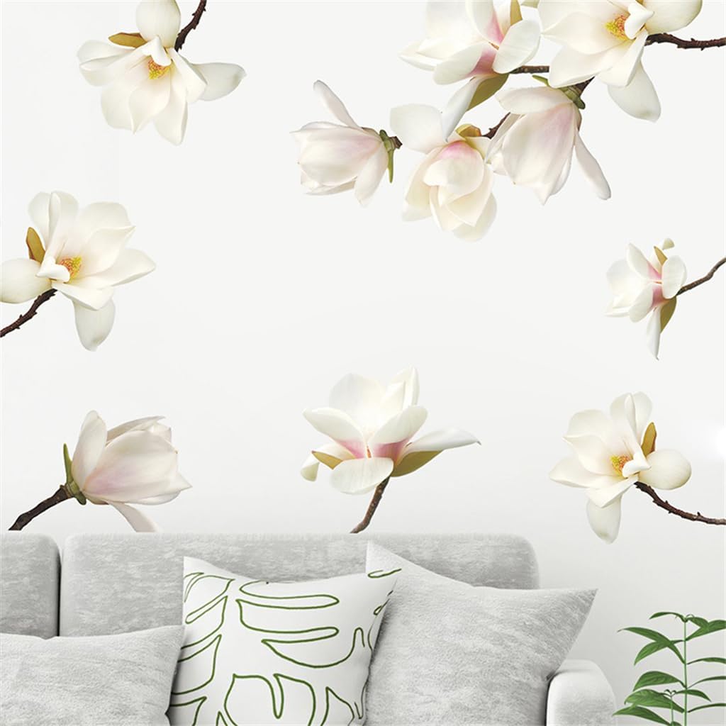 Calcomanías de pared de flores 3D, calcomanías de pared removibles con diseño floral, calcomanías de pared para guardería, niñas, dormitorio, sala