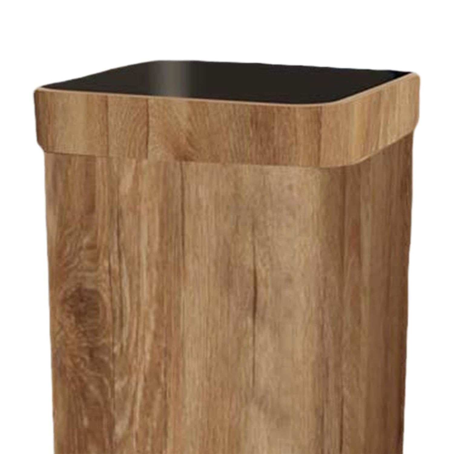 Fenteer Cubo de basura de grano de madera con capacidad para residuos, papelera de reciclaje para oficina, cocina, dormitorio, sala de estar, 9.6 x
