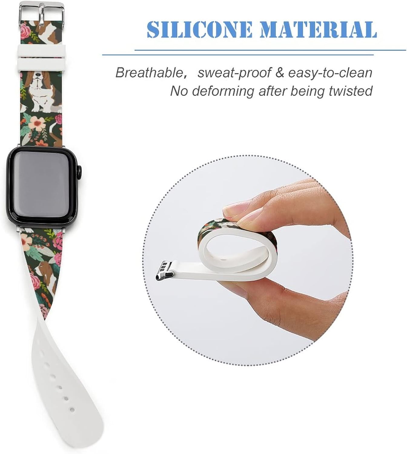 Correa de reloj de silicona suave transpirable ligera compatible con Apple Watch Sport Band para hombresunisexjóvenes compatible con Iwatch Series