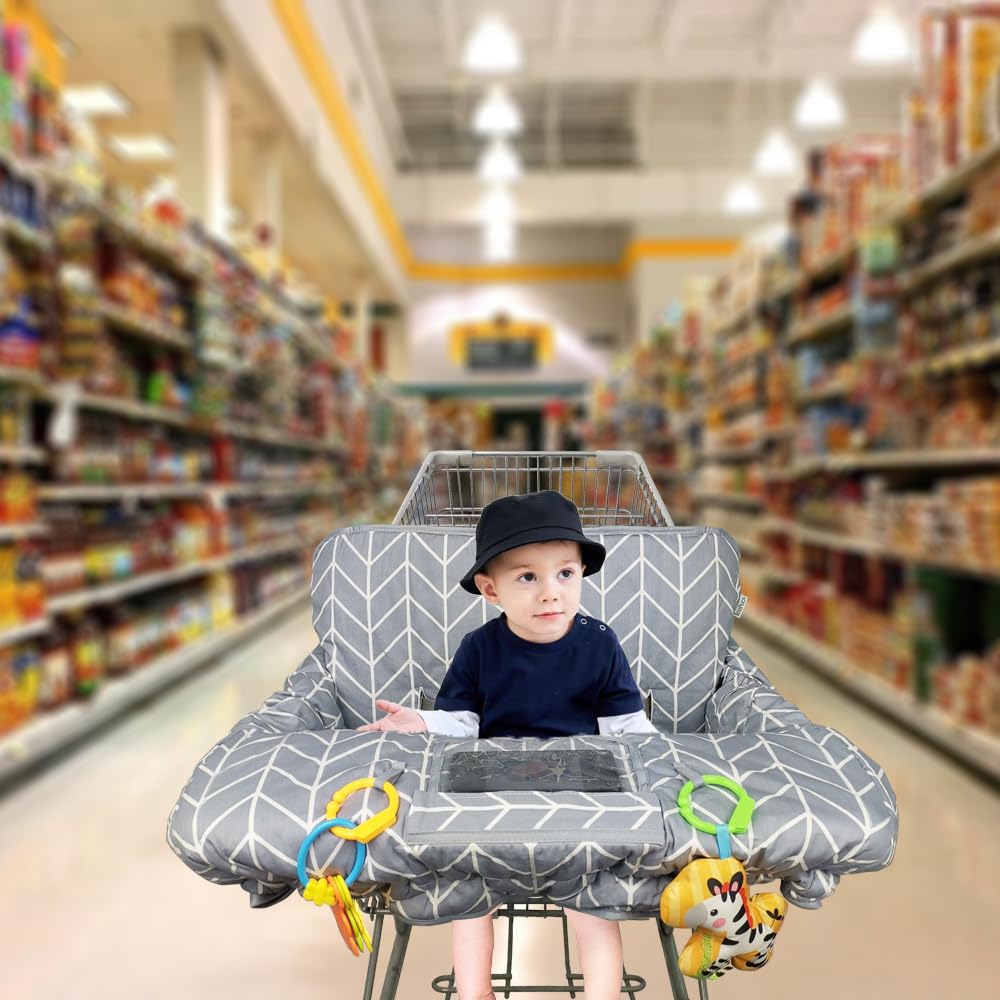 ICOPUCA Funda para carrito de compras para bebé, 2 en 1 funda de carrito para bebés y silla alta, cubierta acolchada para asiento de carrito de