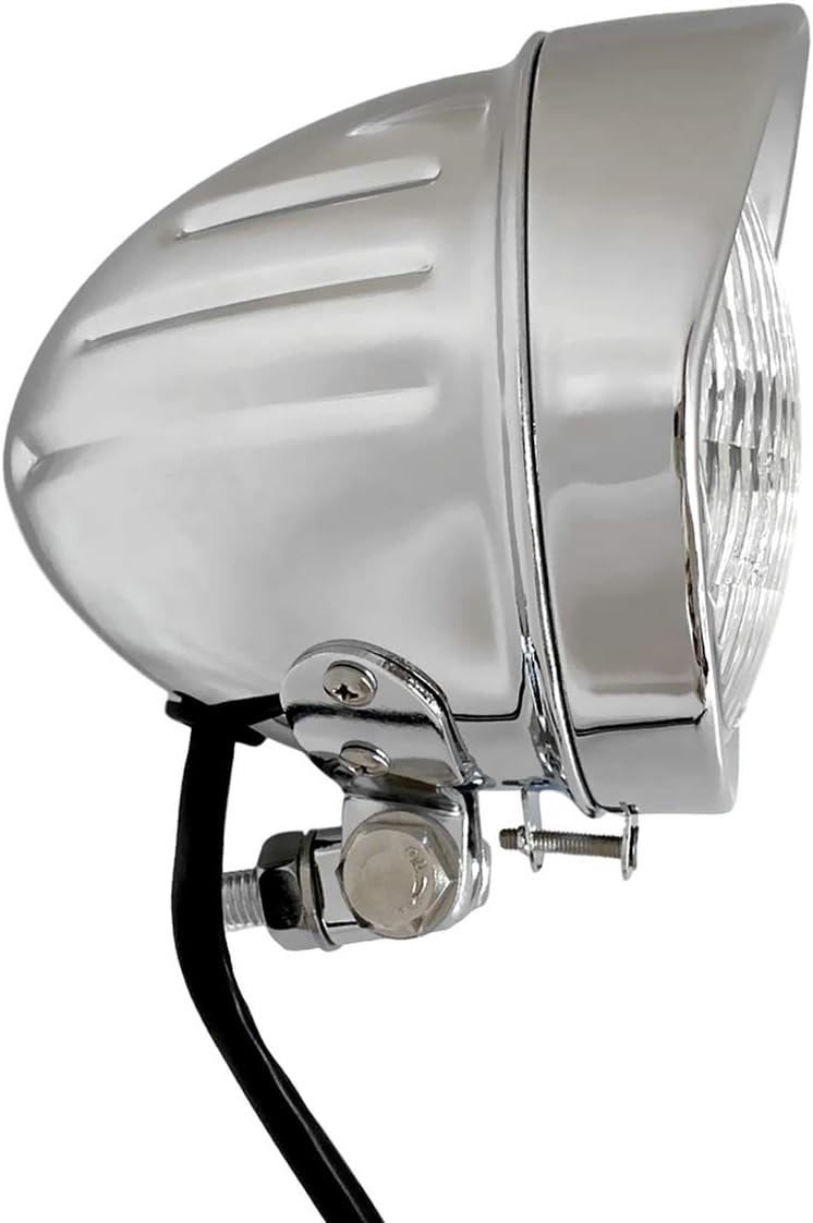 FATECIM 4.5 “motocicleta faro aluminio visera Bullet cromo cabeza luz lámpara para Harley Sportster XL Dyna Softail Bobber