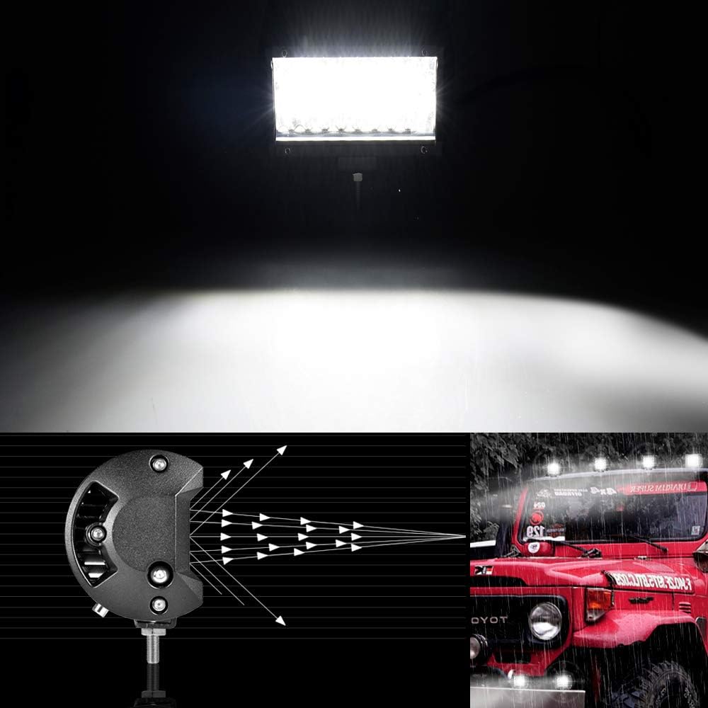 LMGAO Cápsulas de luz de 4 pulgadas de 30 W, barras de luz LED blancas con puntos de inundación, cápsulas de luz LED impermeables para conducir