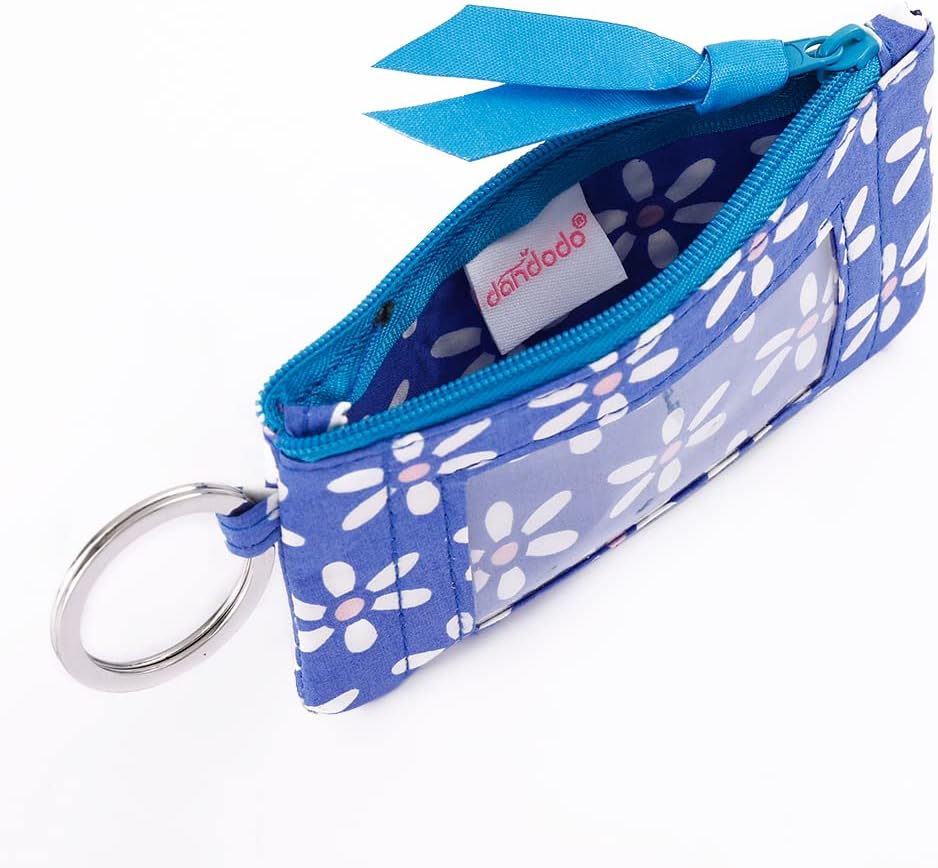 dandodo Combo de estuche de identificación con cremallera y cordón para mujer (varios equipos disponibles), llavero, cartera de identificación con