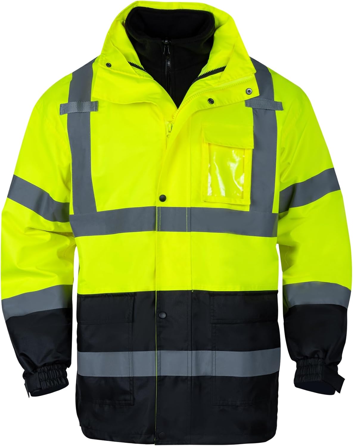 Chaquetas de seguridad reflectantes de alta visibilidad para hombres 2 en 1 ANSI Clase 3 Hi Vis Chaqueta de invierno impermeable