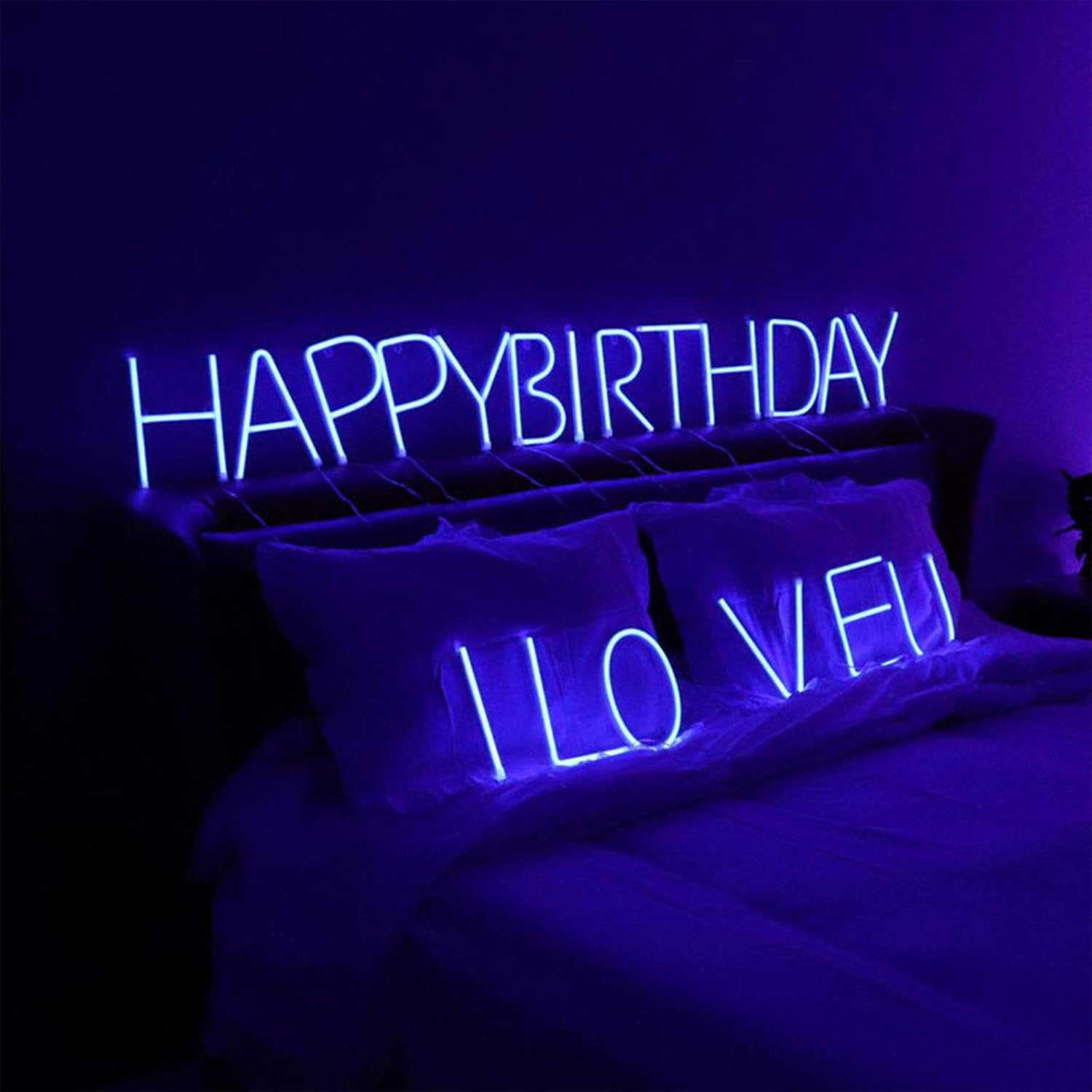 Letras de neón azules, letreros LED que funcionan con pilas, luces LED del alfabeto, letrero de marquesina, letras decorativas de marquesina, luces