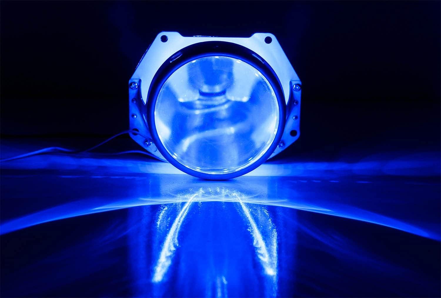 iJDMTOY 15-SMD kit de anillo de luces ledes halógenas de alta potencia, ojo de demonio, para faros o lentes de proyección de 2.5″ 2.8″ 3.0″, Azul