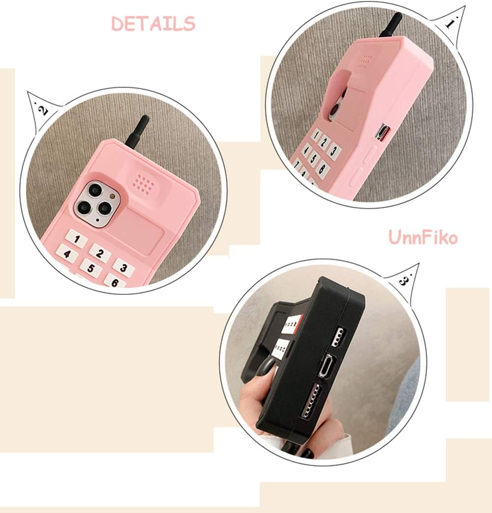 UnnFiko Funda de silicona 3D compatible con iPhone 14, retro clásica, creativa, de goma suave, funda protectora gruesa y divertida (retro para