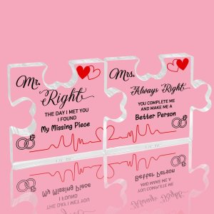 2 piezas de regalos para señor y señora, regalos de placa acrílica de aniversario, regalos de boda para pareja, él y ella, regalos de recuerdo de 2 piezas de regalos para señor y señora, regalos de placa acrílica de aniversario, regalos de boda para pareja, él y ella, regalos de recuerdo de