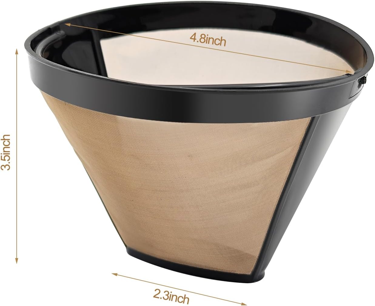 Filtro de café dorado Reutilizable #4 Filtros de café cono de repuesto para cafeteras y cafeteras CuisinartNinja